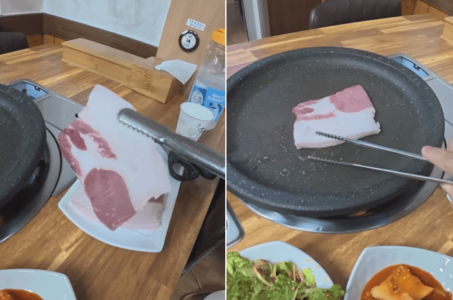 Scaffolding-filled pork belly from a restaurant