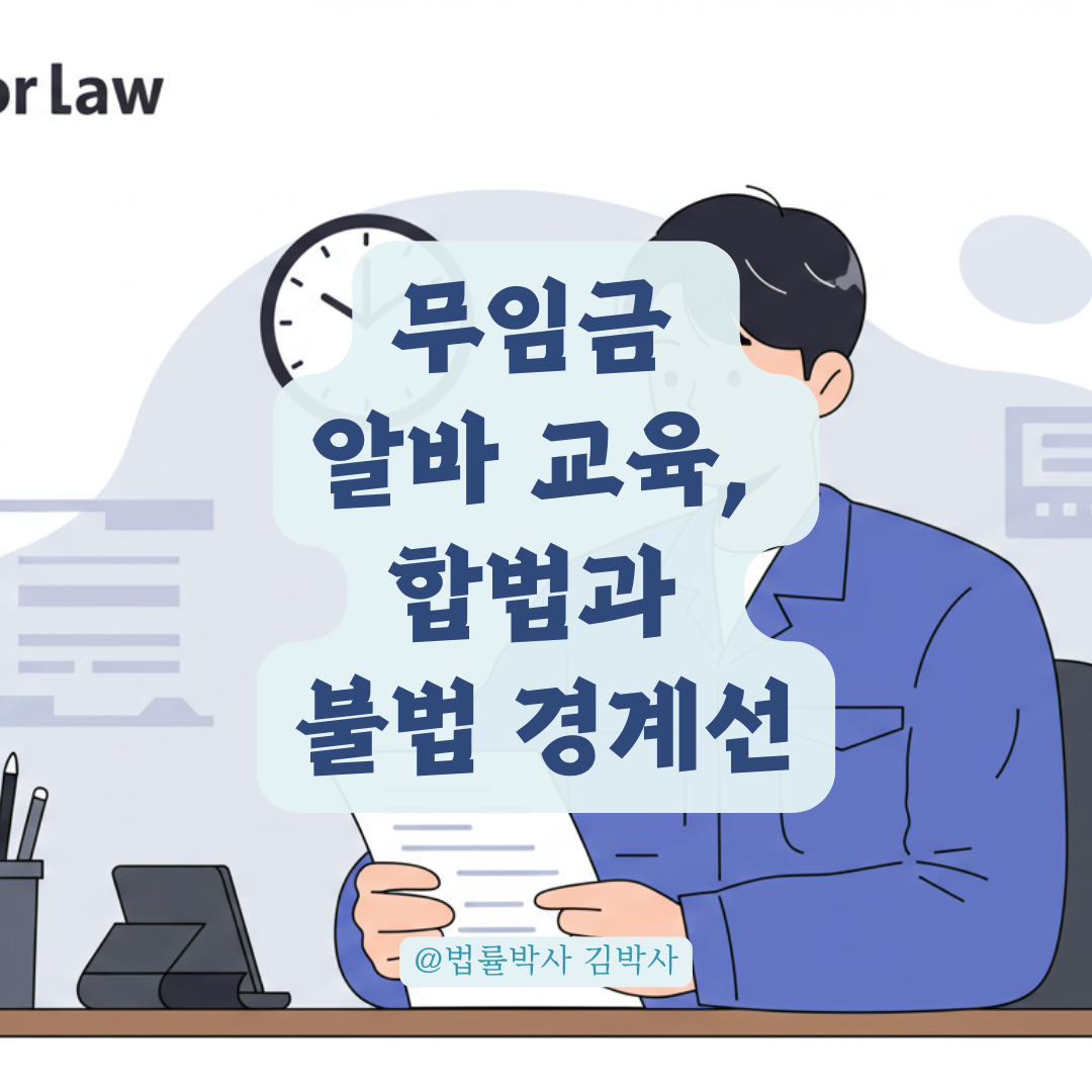 알바 교육 무임금, 정당한 건지 불법인지 확실히 구분해드립니다.