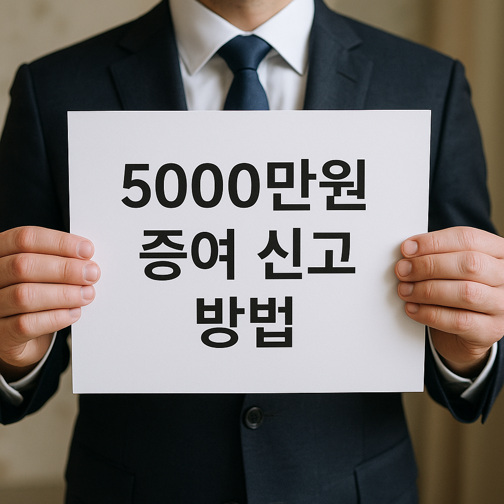 5000만원 증여 신고방법 +온라인 신고 등록