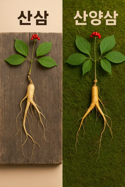 산삼과 산양삼 이미지