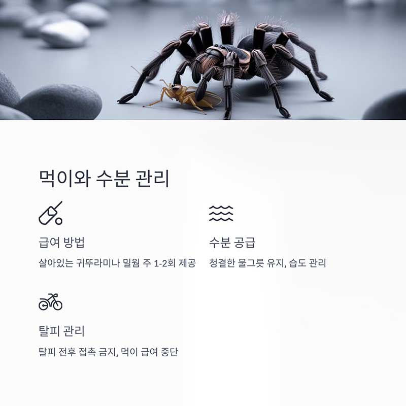 사육 관리법: 먹이와 수분 공급