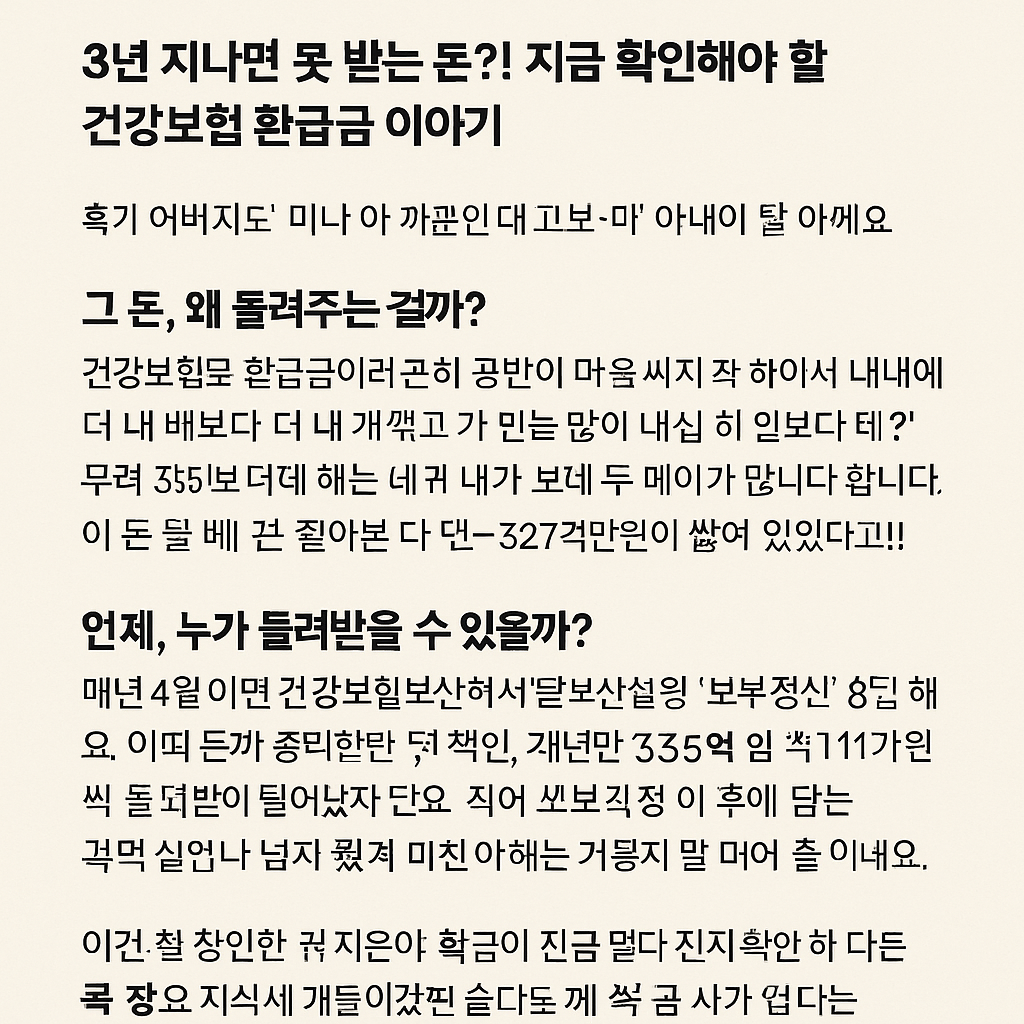 건강보험료 환급금, 아직도 안 받으셨어요?