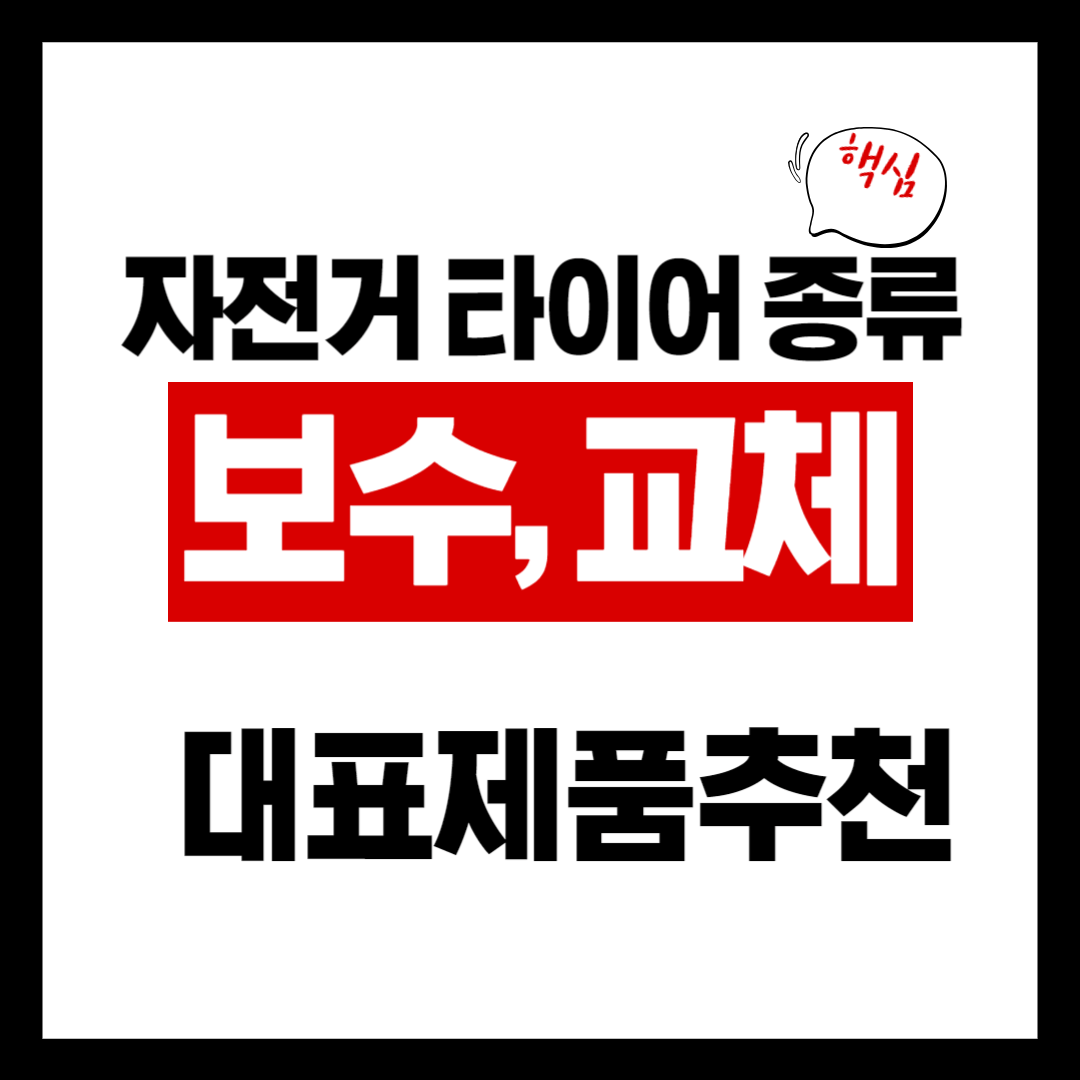 자전거 타이어 보수, 교체, 대표 제품 추천