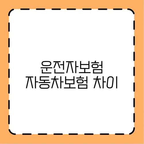 운전자보험 자동차보험 차이