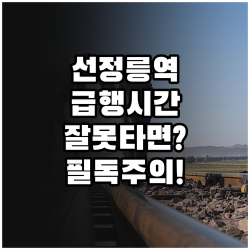 선정릉역 급행 열차 시간표와 수인분당..