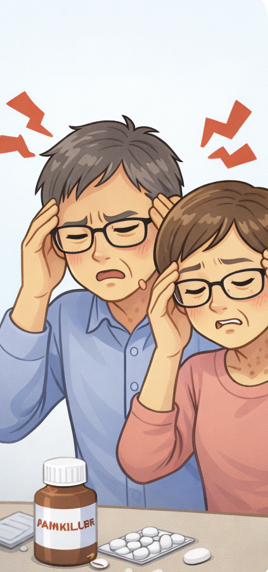 도수 차이로 인한 두통 비교 관련 사진