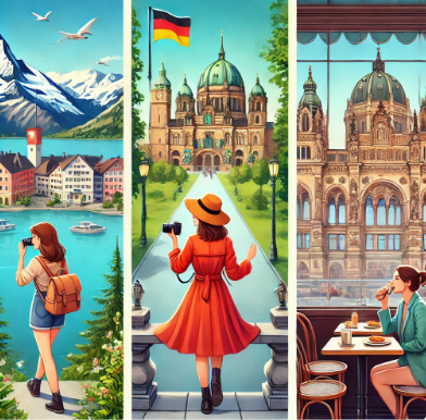 스위스, 독일, 오스트리아 여행 비교 사진