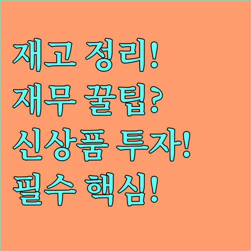 쇼핑몰 재고정리 시 재무제표 개선 및..