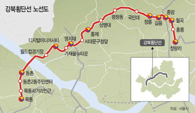 강북횡단선 노선 안내