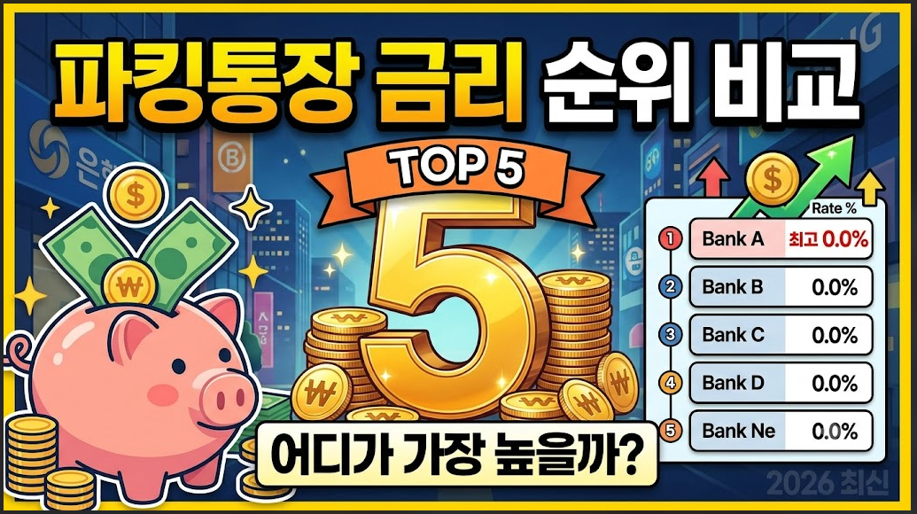 파킹통장 금리 순위 비교 TOP 5