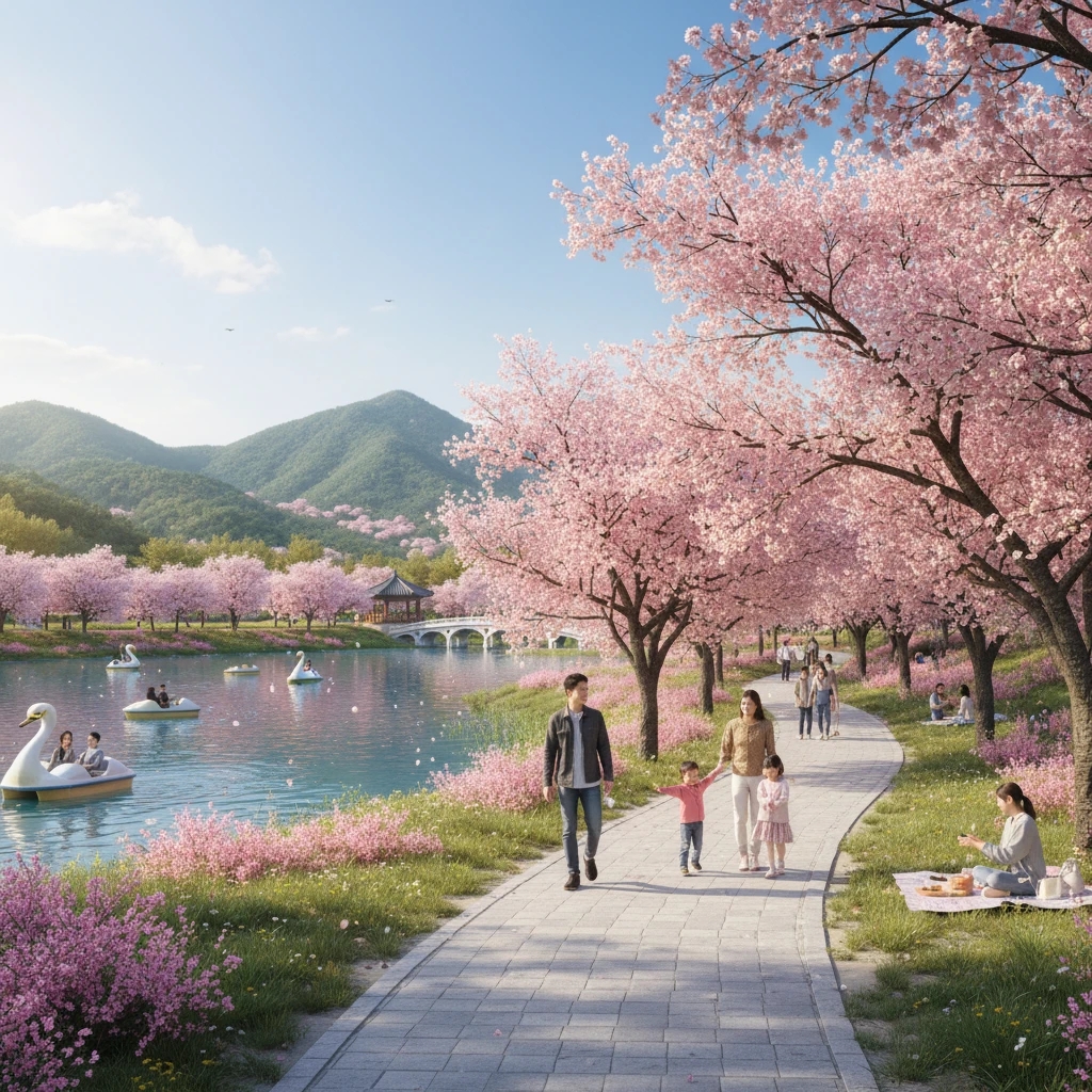 구리시 벚꽃 개화 시기 분석 장자호수..