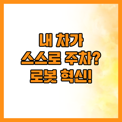 내 차를 알아서 주차하는 혁신 로봇 ..