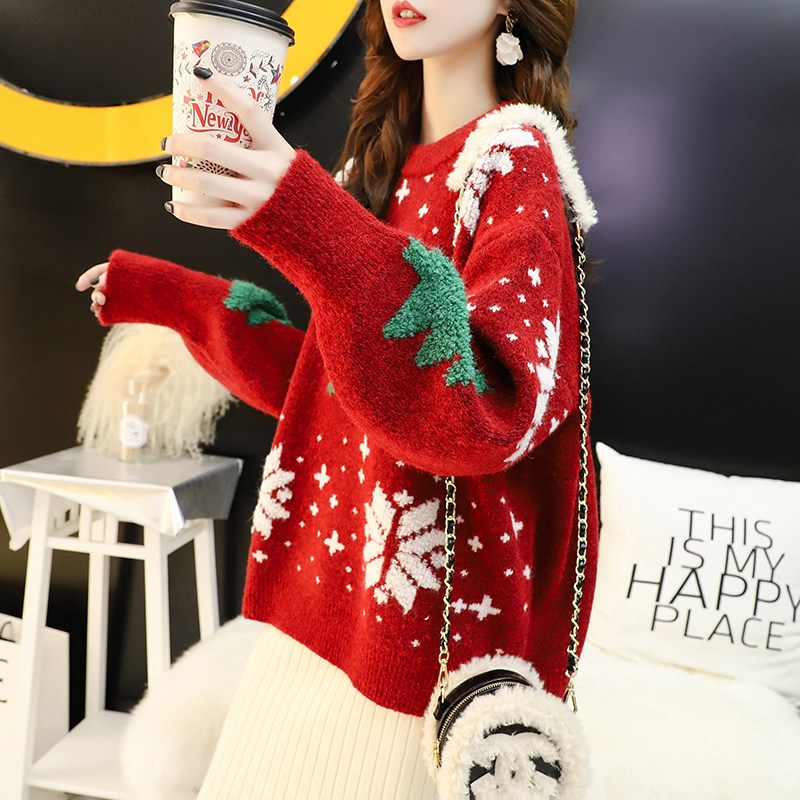 여성 크리스마스 니트 스웨터 H25568