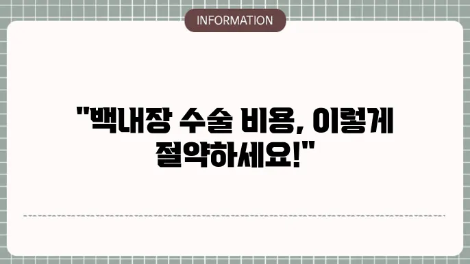 백내장수술비용 실비보구 조쫄: 