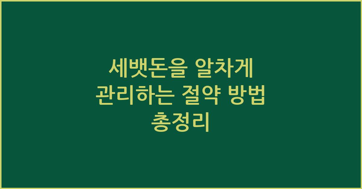 세뱃돈을 알차게 관리하는 절약 방법