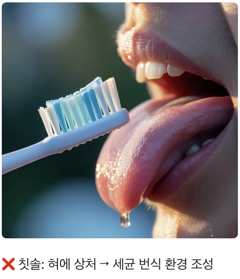 칫솔은 &amp;#39;NO&amp;#39;&amp;#44; 혀클리너는 &amp;#39;YES&amp;#39;