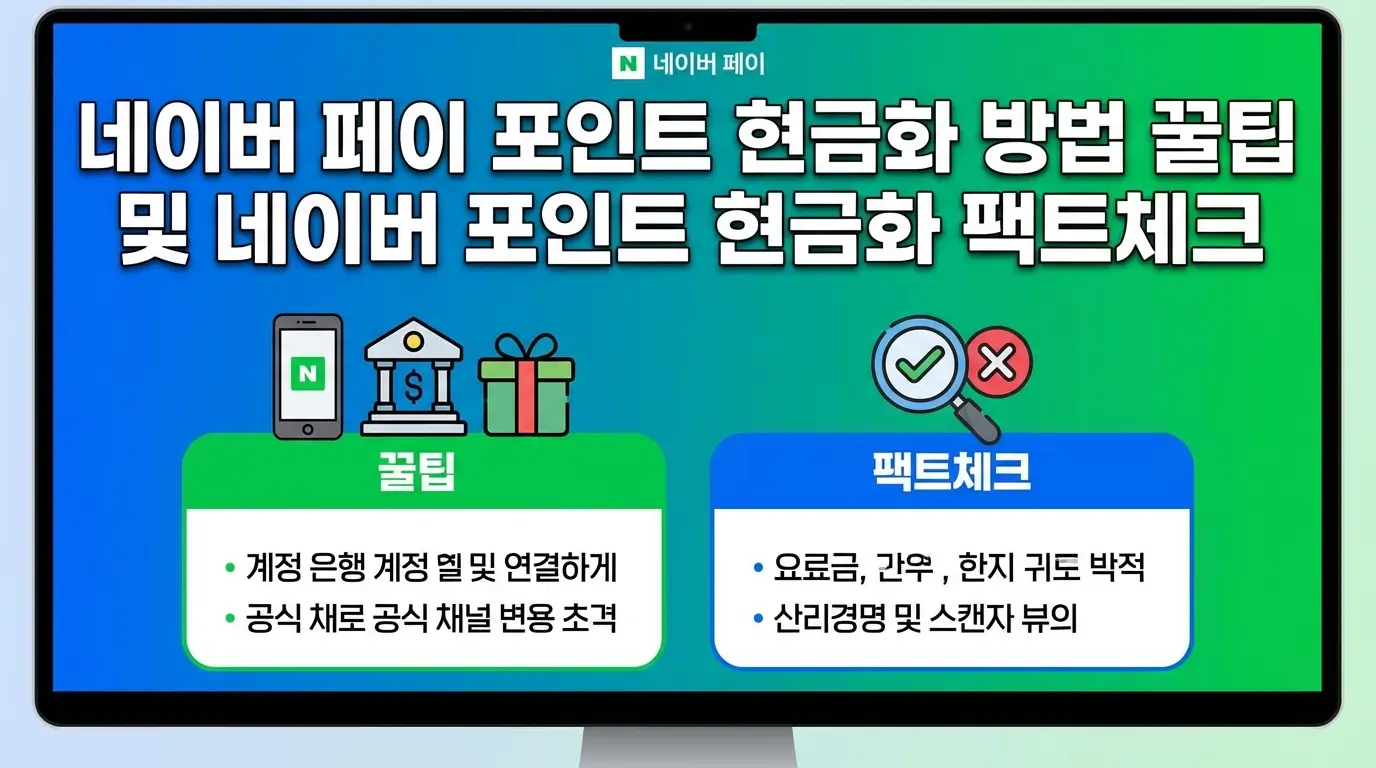 네이버 페이 포인트 현금화 방법 꿀팁 및 네이버 포인트 현금화 팩트체크