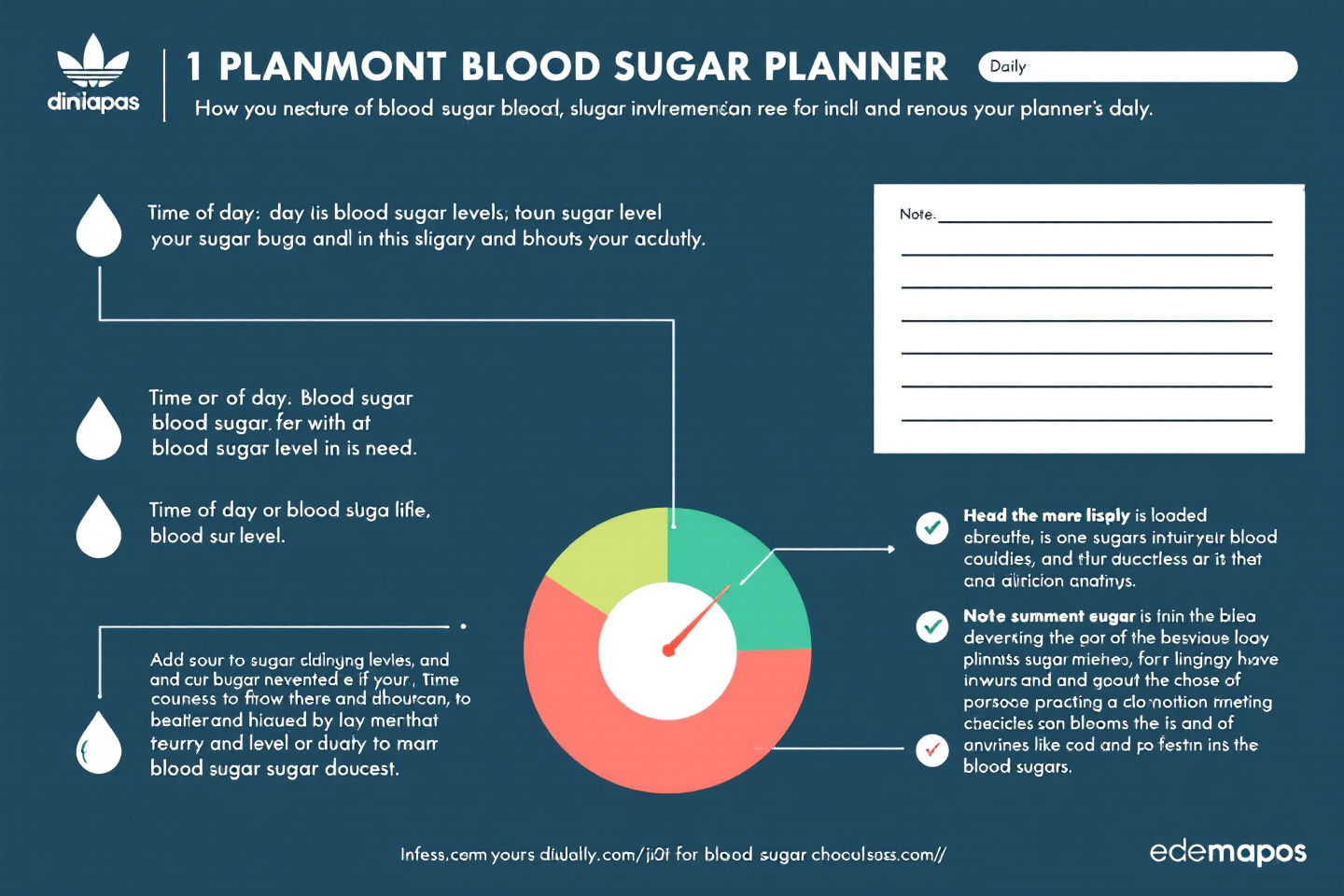 하루 혈당 측정 타이밍과 기록 항목을 정리한 일간 플래너 스타일 인포그래픽"