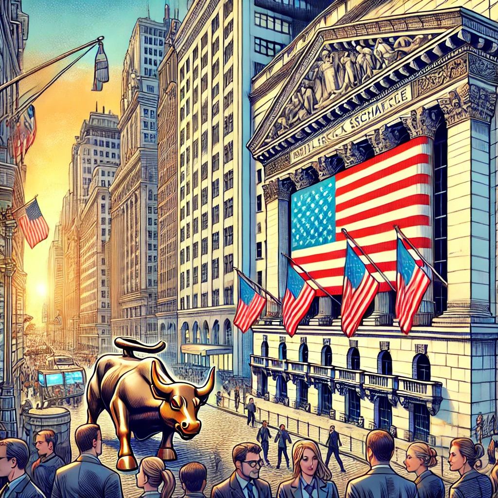 트럼프 수혜주 관련 미국 월스트리트 사진 이미지