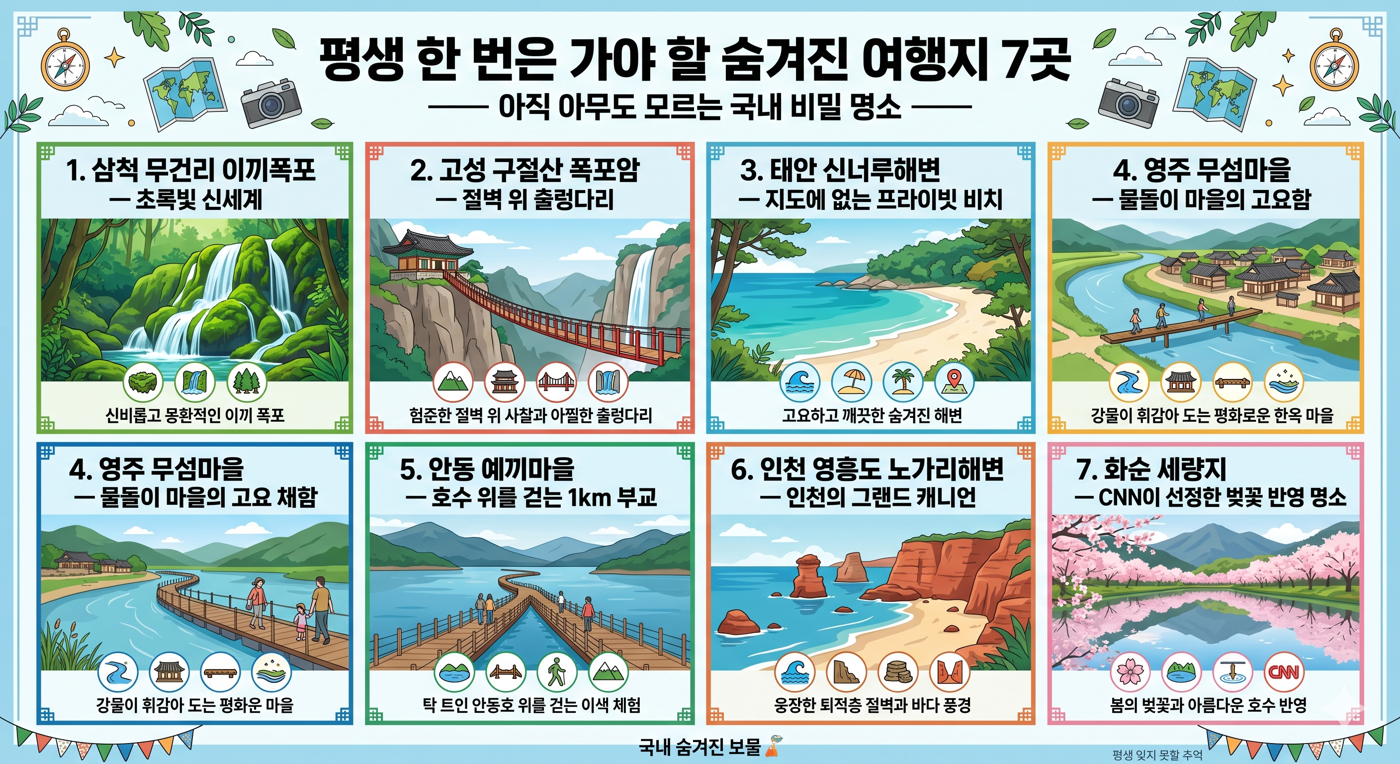 평생 한 번은 가야 할 숨겨진 여행지 7곳