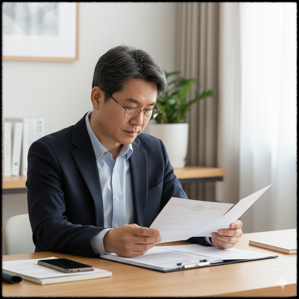 해외직구 제품 구매시 유의점을 체크하는 남성