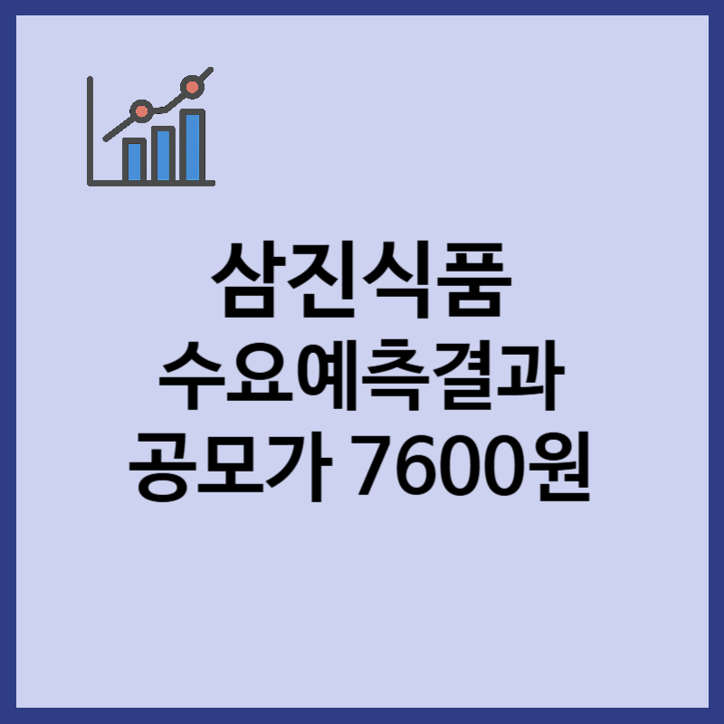 삼진식품 수요예측결과, 공모가 7600원 확정