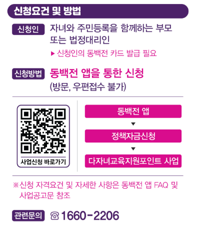 부산 다자녀 교육지원 포인트