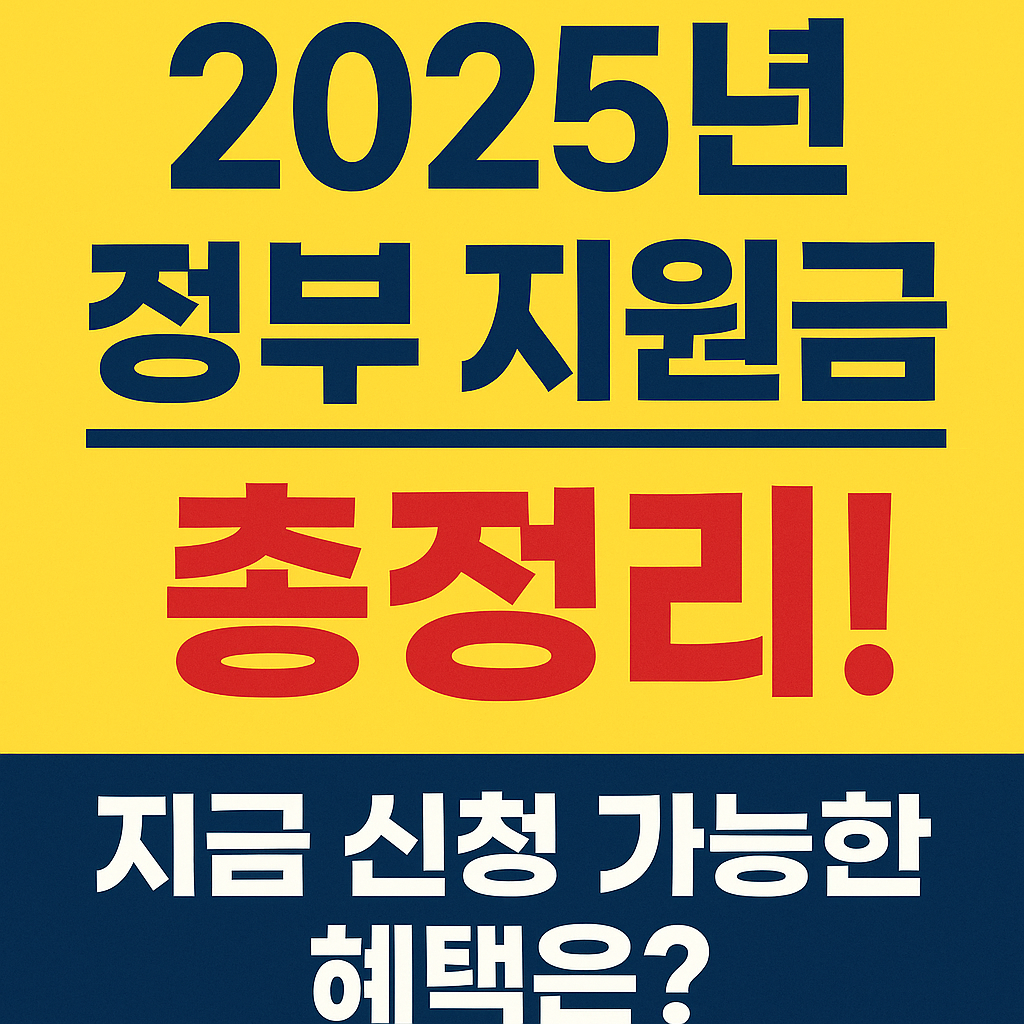 2025년 정부지원금 총정리
