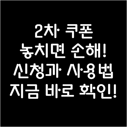 민생회복 소비쿠폰 2차, 어떻게 신청..