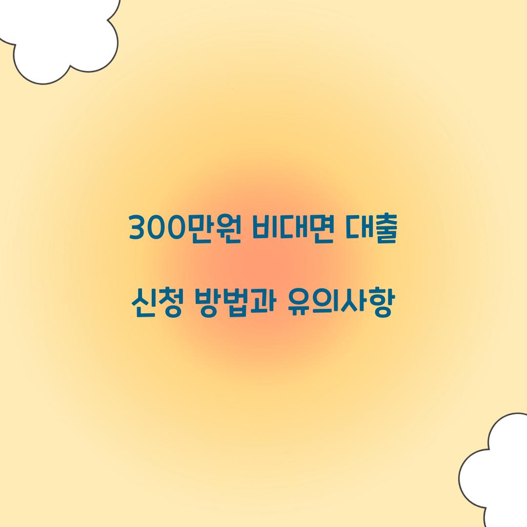 300만원 비대면 대출