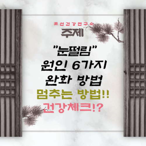 눈꺼풀떨림 눈떨림 왼쪽 오른쪽 원인 발생위치 멈추는 마사지 방법