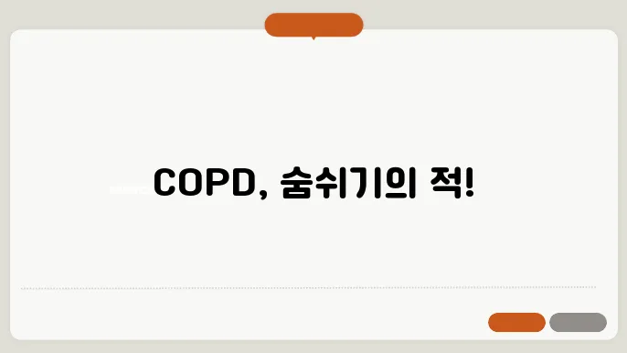 COPD 관리방법과 개인적인 경험