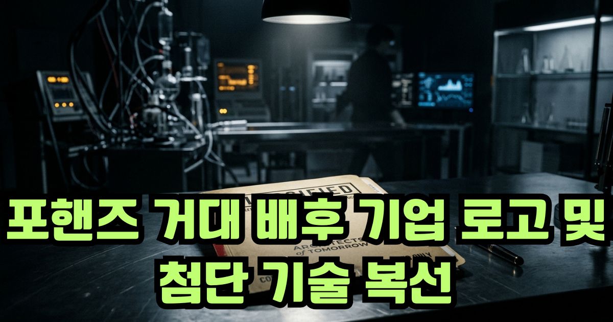 포핸즈 거대 배후 기업 로고 및 첨단 기술 복선