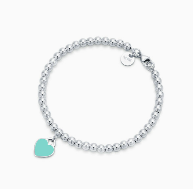 리턴 투 티파니™
티파니 블루 하트 태그 비드 브레이슬릿, 실버, 4mm