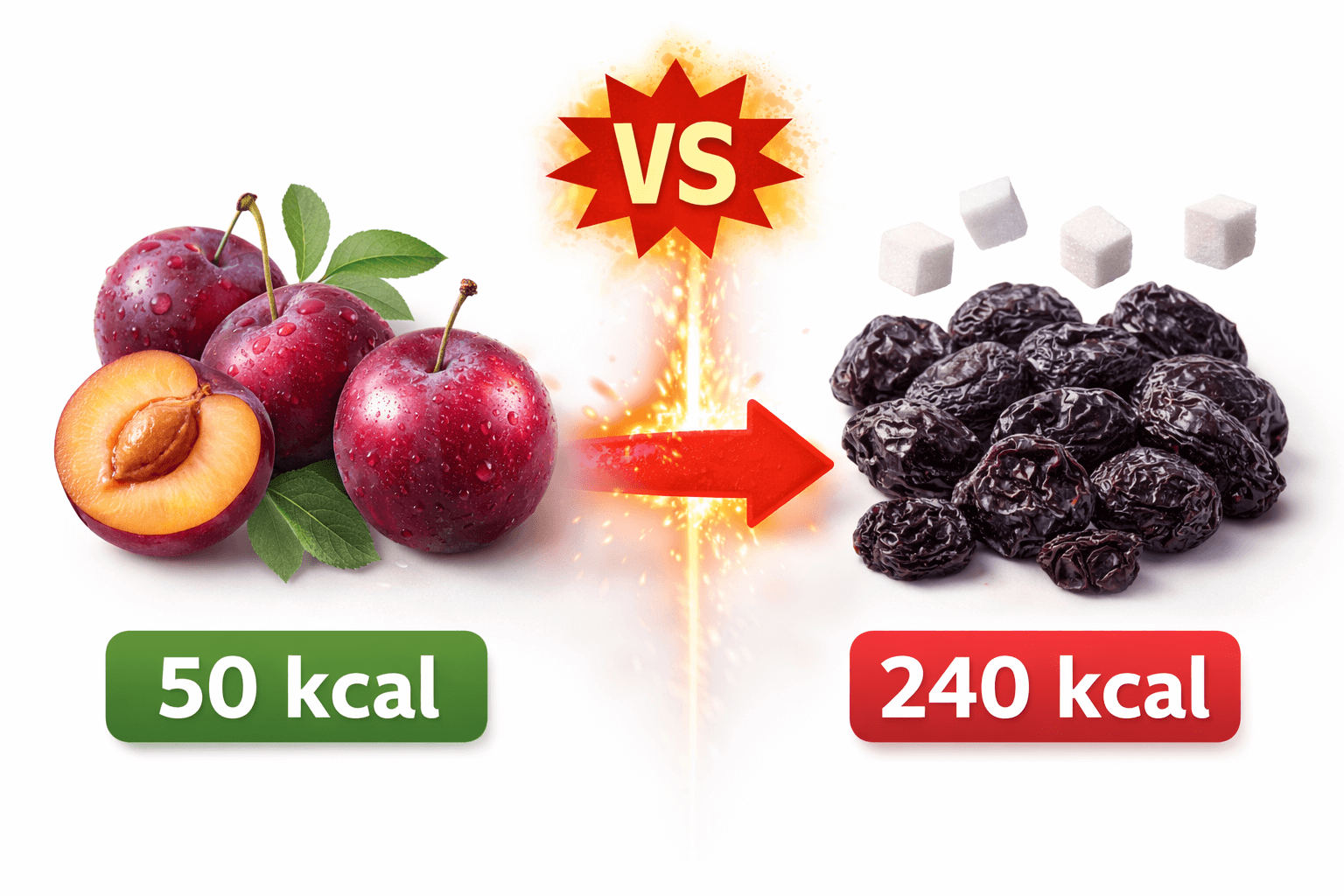 건자두 생과 차이 (영양성분, 수분, 당함량)