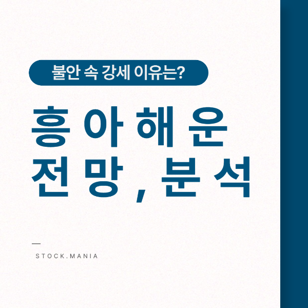 흥아해운 주가 전망 기업 분석 불안 속 강세 이유