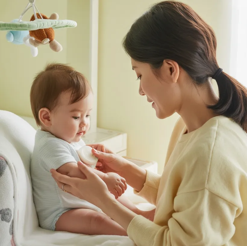 아토피 로션을 바르고 있는 이미지