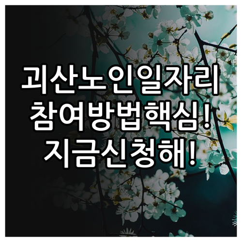 괴산군 시니어클럽 노인일자리 종류와 ..