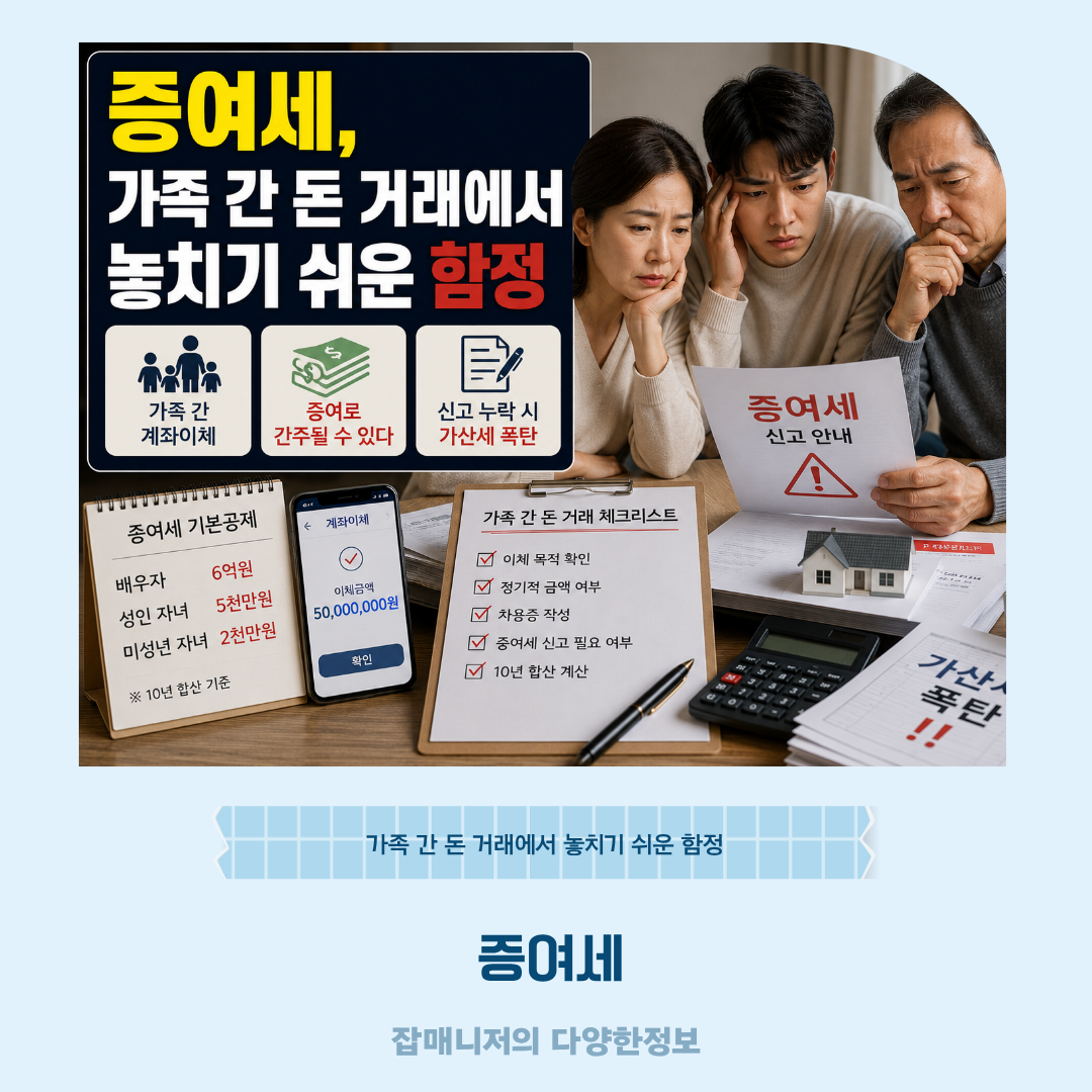 증여세, 가족 간 돈 거래에서 놓치기 쉬운 함정