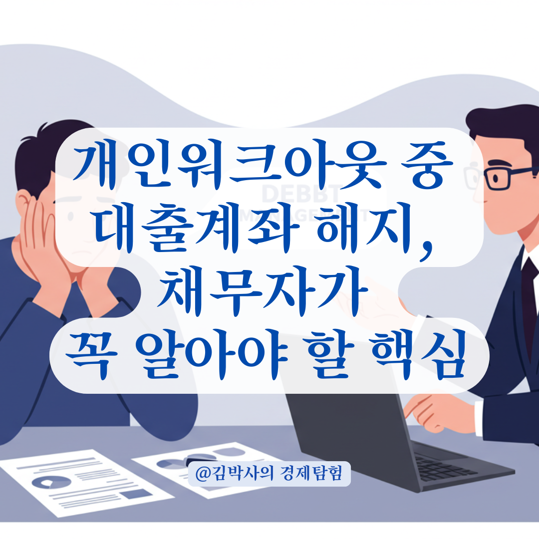 개인워크아웃 진행 중 대출계좌 해지, 채무자 입장에서 꼭 알아야 할 점.
