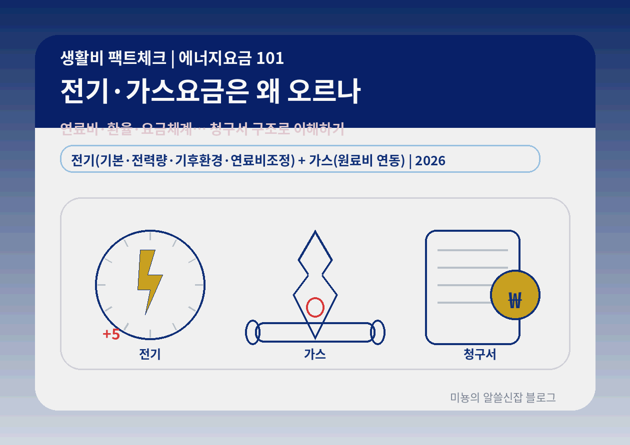 에너지요금 - 전기요금·가스요금은 왜 오르나: "청구서 구조"로 10분 만에 이해하기