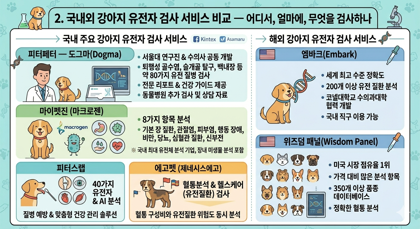 국내외 강아지 유전자 검사서비스 비교