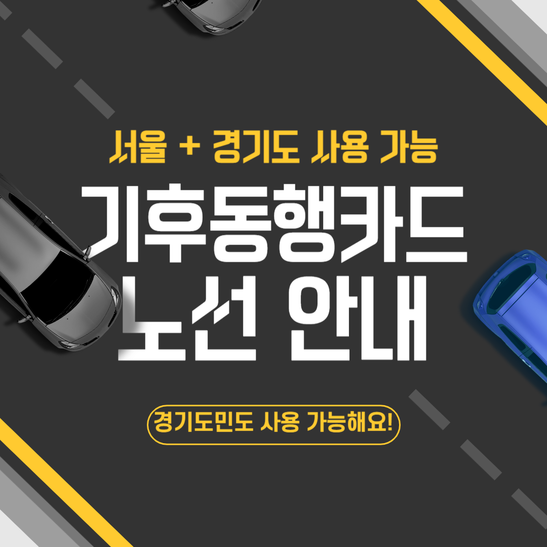 기후동행카드 노선안내(경기도민도 사용가능해요)