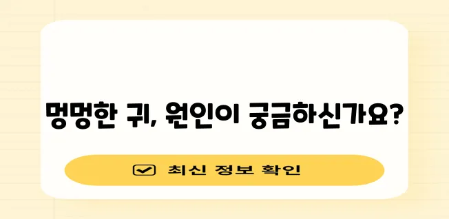귀가 멍멍한 이유 9가지 확실히 알아봐야 합니다!