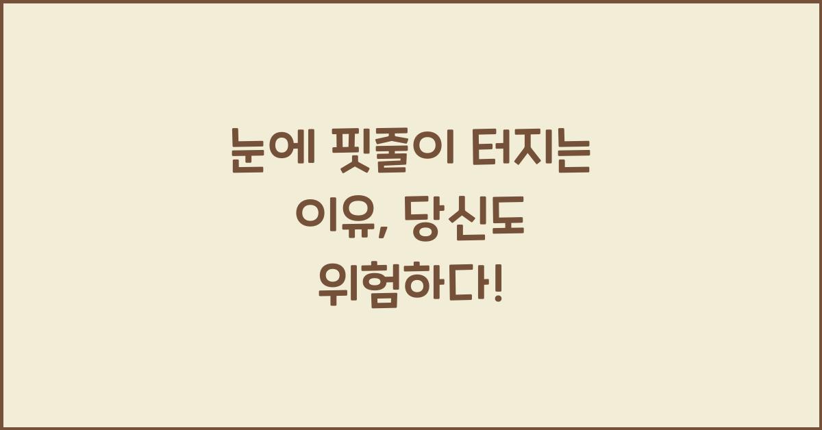 눈에 핏줄이 터지는 이유