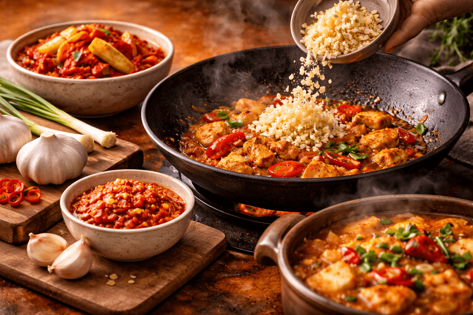 동양의 마늘 조리법과 강한 풍미 중심 문화