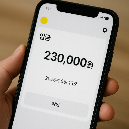 프리랜서 소득세 환급 예상 입금 예시 이미지 (가상 날짜)