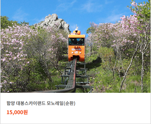 함양 대봉산 모노레일 예약 (개인)
