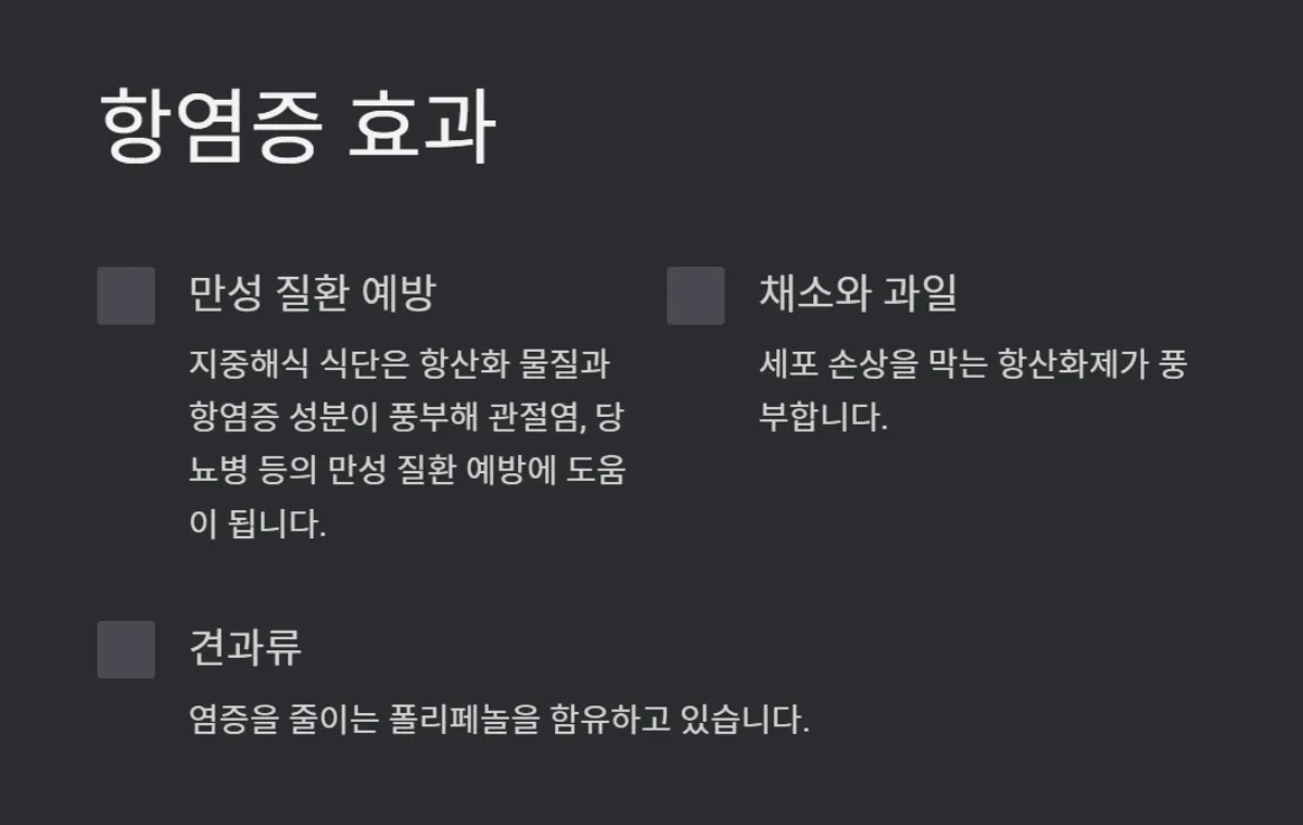 지중해식식단효과