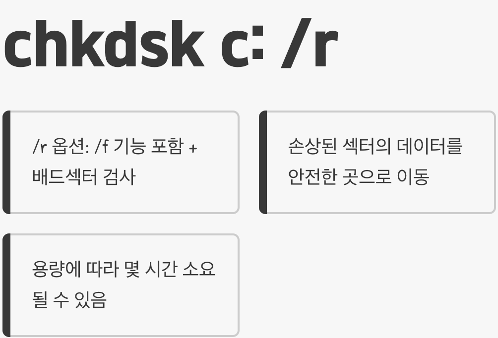 물리적 상처까지, 배드섹터 검사